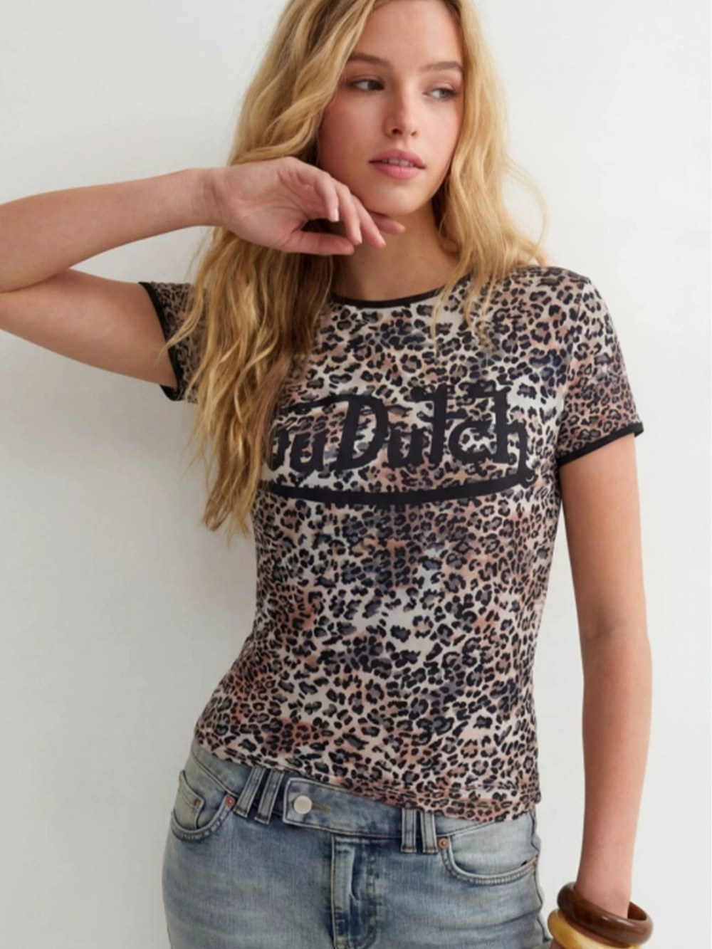 ZARA Sexy Leopard Print Womens Summer Short Sleeve Slim Fit T Shirt